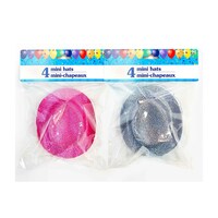 Mini Glitter Hats, Assorted Colors, 4-Piece Pack. — Dollar Tree