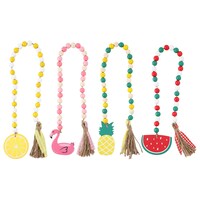 Wooden Beaded Luau Garland With Icon, Assorted Icon Designs — Dollar Tree