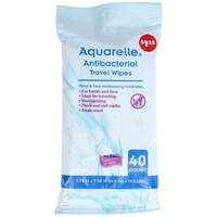 Aquarelle Moisturizing Antibacterial Travel Wipes, 40-Count. Packs — Dollar Tree