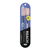 Reach Essentials Small Toothbrush With Cover Cap, 2-Piece Pack — Dollar Tree