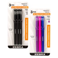 Zebra Gel Pens, 3-Count. Packs — Dollar Tree