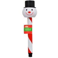 Christmas House Plastic Solar-Powered Snowman Stake Lights, 14in. — Dollar Tree penny item