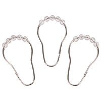 Home Collection Metal Shower Rings with Clear Plastic Balls, 12-Count. Packs — Dollar Tree