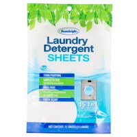 Homebright Biodegradable Laundry Detergent Sheets, 15-Piece Pack. — Dollar Tree