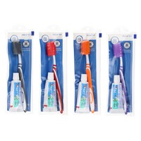 Brush Buddies Adult Toothbrush And Toothpaste Travel Kit, Assorted Colors, 2-Piece Pack — Dollar Tree