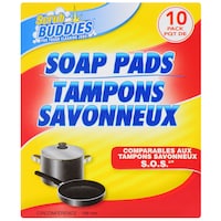Scrub Buddies Steel Wool Soap Pads, 10-Count. Boxes — Dollar Tree