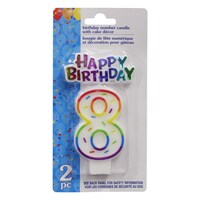 Number "8" Birthday Candles with Cake Decor, 2-Piece. Sets — Dollar Tree