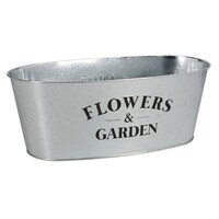 Galvanized Metal Oval-Shaped Planters, 10.5x5.5x4 in. — Dollar Tree