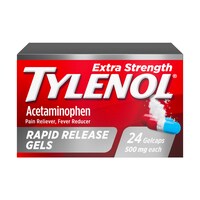 Tylenol 500 mg Acetaminophen Rapid Release Gels, 24-Piece Pack. — Dollar Tree