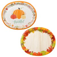 Oval Harvest Printed Paper Plates, 10.5x12.5 in., 6-ct. Packs — Dollar Tree (SKU 313023)