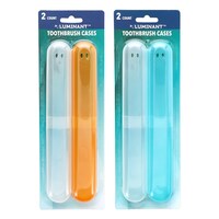 Luminant Toothbrush Case, Assorted Colors, 2-Piece Pack — Dollar Tree