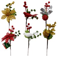 Christmas House Glittery Decorative Picks, 10 in. — Dollar Tree
