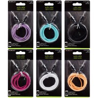 Colorful Audio Cables with Fabric Sheathing, 48 in. — Dollar Tree (SKU 243837)