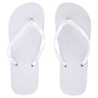 View Ladies' Solid White Rubber Flip-Flops