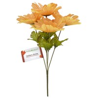 Floral Garden 5-Stem Ivory Burlap Gerbera Daisy Bushes, 13 in. — Dollar Tree