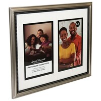 Special Moments Dual-Photo Silver Plastic Beaded Inner Edge Picture Frames, 8.75x10.75 in. — Dollar Tree