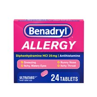 Benadryl Allergy Relief Ultratabs, 24-Piece Pack. — Dollar Tree