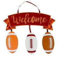 Football Leather Dangle "Welcome" Sign — Dollar Tree (SKU 371195)