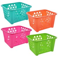 Colorful Plastic Stacking Baskets — Dollar Tree (SKU 197655)