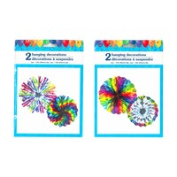 Metallic Rainbow Paper Fan Hanging Decorations, 2-ct. — Dollar Tree