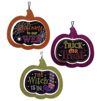 Pumpkin-Shaped Glittery Spinner Decor, 12 in. — Dollar Tree (SKU 222653)