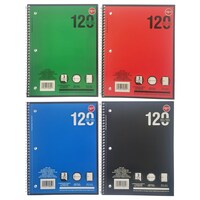 3 Subject Wide Ruled Spiralbound Notebook, 120-sheet — Dollar Tree