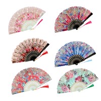 Glitter-Accented Floral Foldable Fan, Assorted Designs, 1 Count. — Dollar Tree