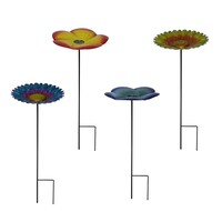 Floral Metal Stake Bird Feeder and Bath, 20.75 in. — Dollar Tree