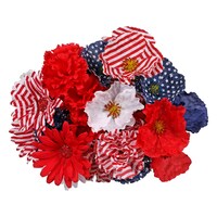 Floral Garden Americana Red, White, and Blue Stem Flower Bushes, 16.25 in. — Dollar Tree