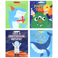 Voila Futuristic Happy Birthday Gift Bags, 10x4.5x12 in. — Dollar Tree