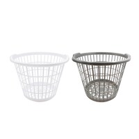 White Stacking Plastic Laundry Baskets — Dollar Tree