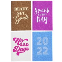 2022 Weekly Planners with Glitter and Foil Covers, 4x6x0.25 in. — Dollar Tree (SKU 332184)