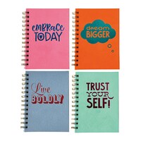 Twin Spiral Bound Velvet Notebook, Assorted Designs, 1-Count. — Dollar Tree