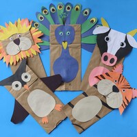 Paper Bag Animal Puppets Dollar Tree