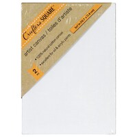 Crafter's Square White Artist Canvases, 2-Count. Packs — Dollar Tree
