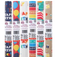 Voila Assorted Birthday Gift Wrapping Paper — Dollar Tree