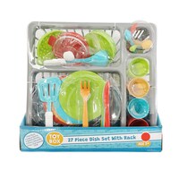 Toybox Dish Set With Rack Kitchen Playset For Kids, 27-Piece Pack. — Dollar Tree