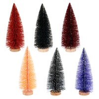 Crafter's Square Halloween Glittered Bottle Brush Trees, 7.875x3.125 in. — Dollar Tree