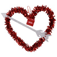 Valentine's Day Tinsel Heart with Glittery Arrow Decorations — Dollar Tree penny item