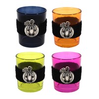 Colorful Round Halloween Candleholders, 3.25 in. — Dollar Tree