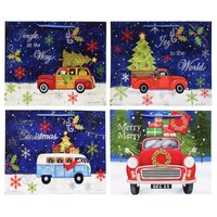 Voila Large Vintage Trucks Christmas Gift Bags, 10x12x4.5 in. — Dollar Tree