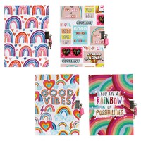 Rainbow Notebooks with Locks, 7x5-in. — Dollar Tree (SKU 308331)