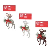 Christmas House Glitter Reindeer Ornament, Assorted Colors. — Dollar Tree