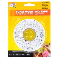 Super Glue Pre-Cut Foam Mounting Tape, 6-ft. Rolls — Dollar Tree