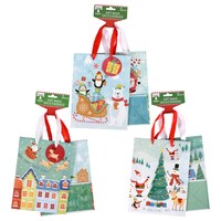 Christmas House Medium Whimsical Christmas Gift Bags, 2-Count. Packs — Dollar Tree