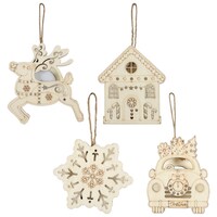 Crafter's Square Do-It-Yourself MDF Ornaments with LED — Dollar Tree penny item