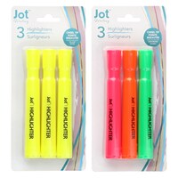 Jot Yellow Chisel-Point Highlighters, 3-Count. Packs — Dollar Tree