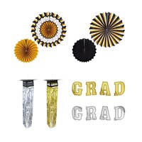 Seasonal Collection Graduation Fan Decor, Assorted Designs And Styles, 1-Piece, 2-Piece, And 4-Piece Packs. — Dollar Tree