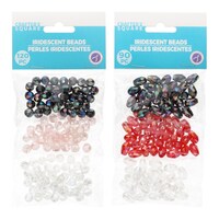 Crafters Square Iridescent Beads, Assorted Styles And Colors, 90-Piece And 120-Piece Packs. — Dollar Tree