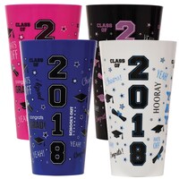 Colorful Class Of 2018 Plastic Tumblers, 32 oz. — Dollar Tree (SKU 269748)